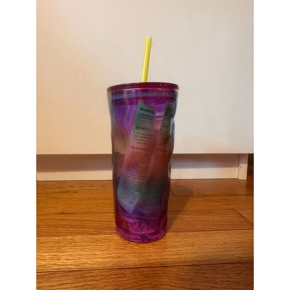 Starbucks 2024 Iridescent Purple Blue Mottled Glass Cold Cup Tumbler 18oz New - Picture 2 of 2
